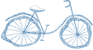 blaues Fahrrad