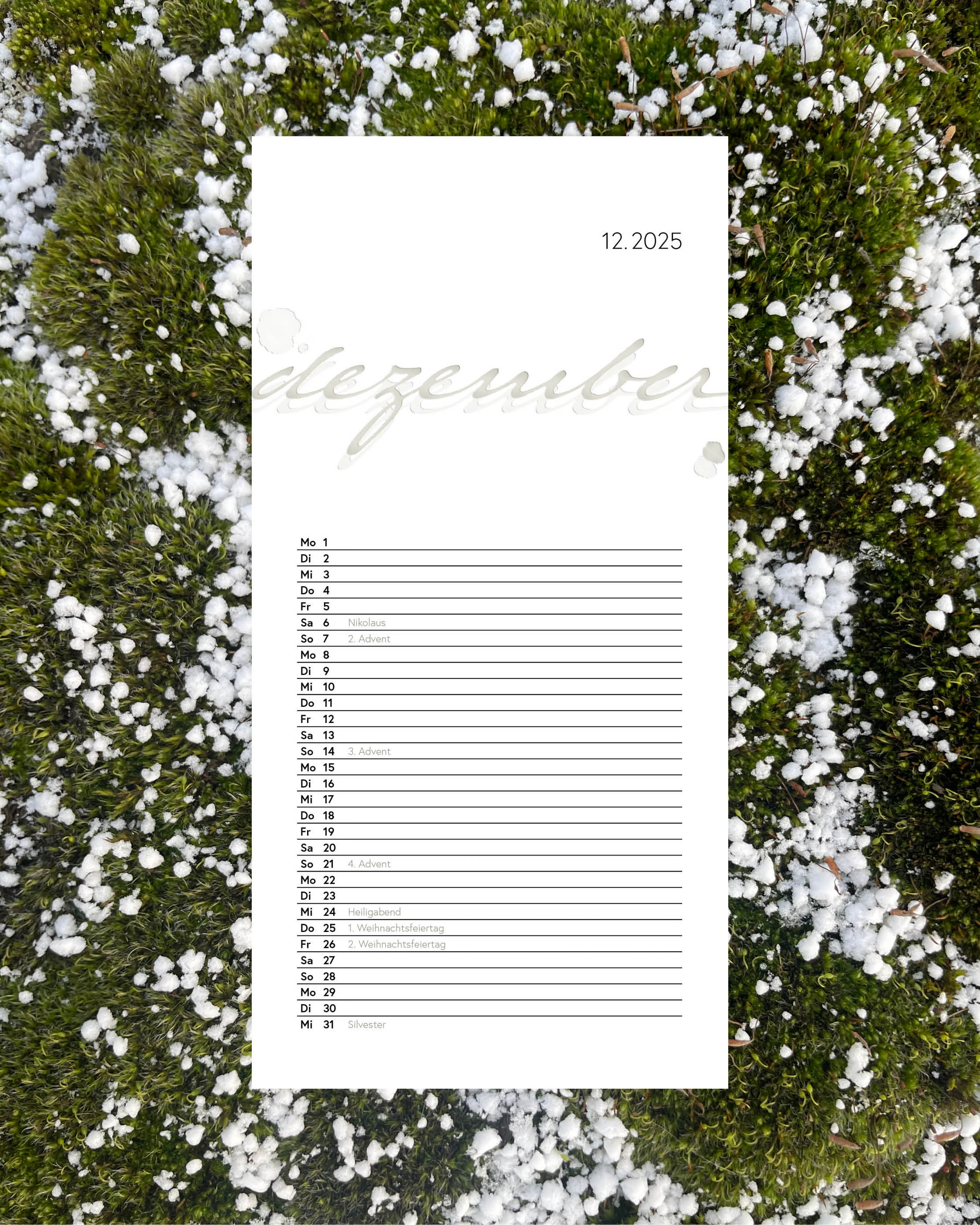 calender sheet