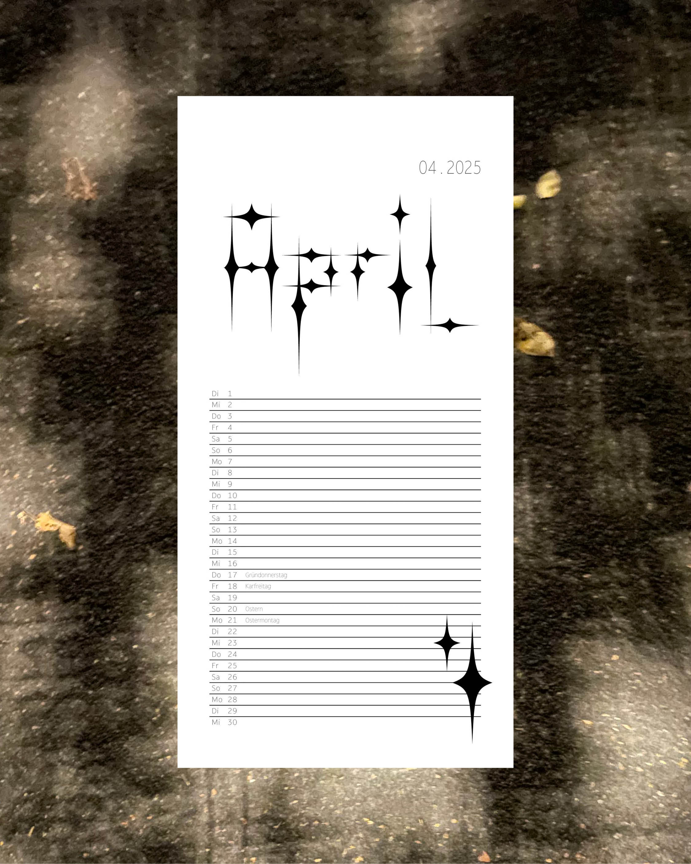 calender sheet