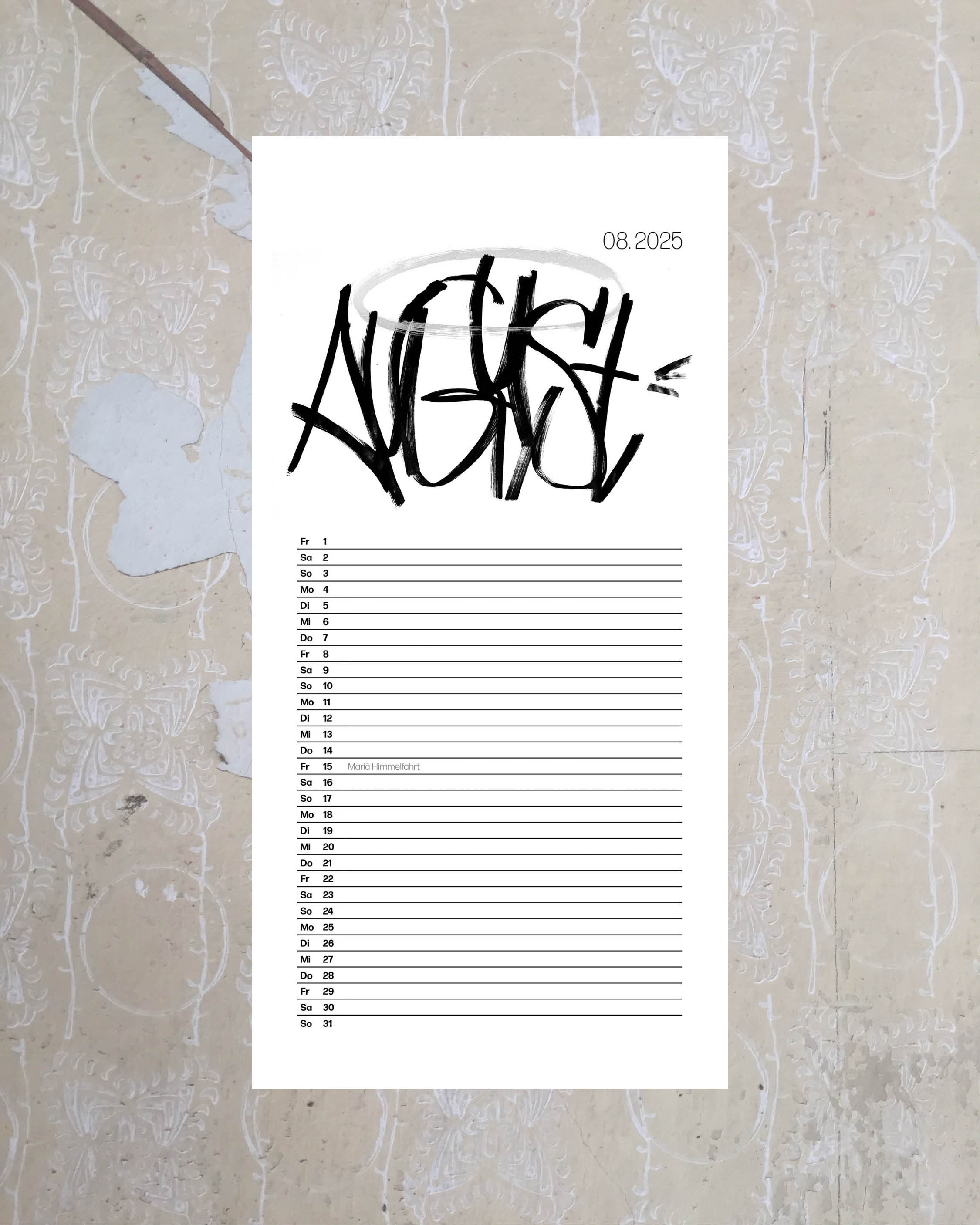 calender sheet