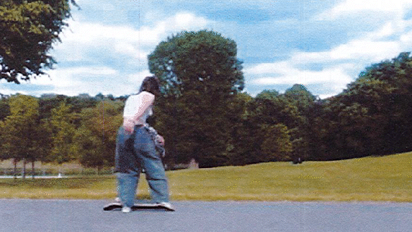mixed media animation trick on skateboard