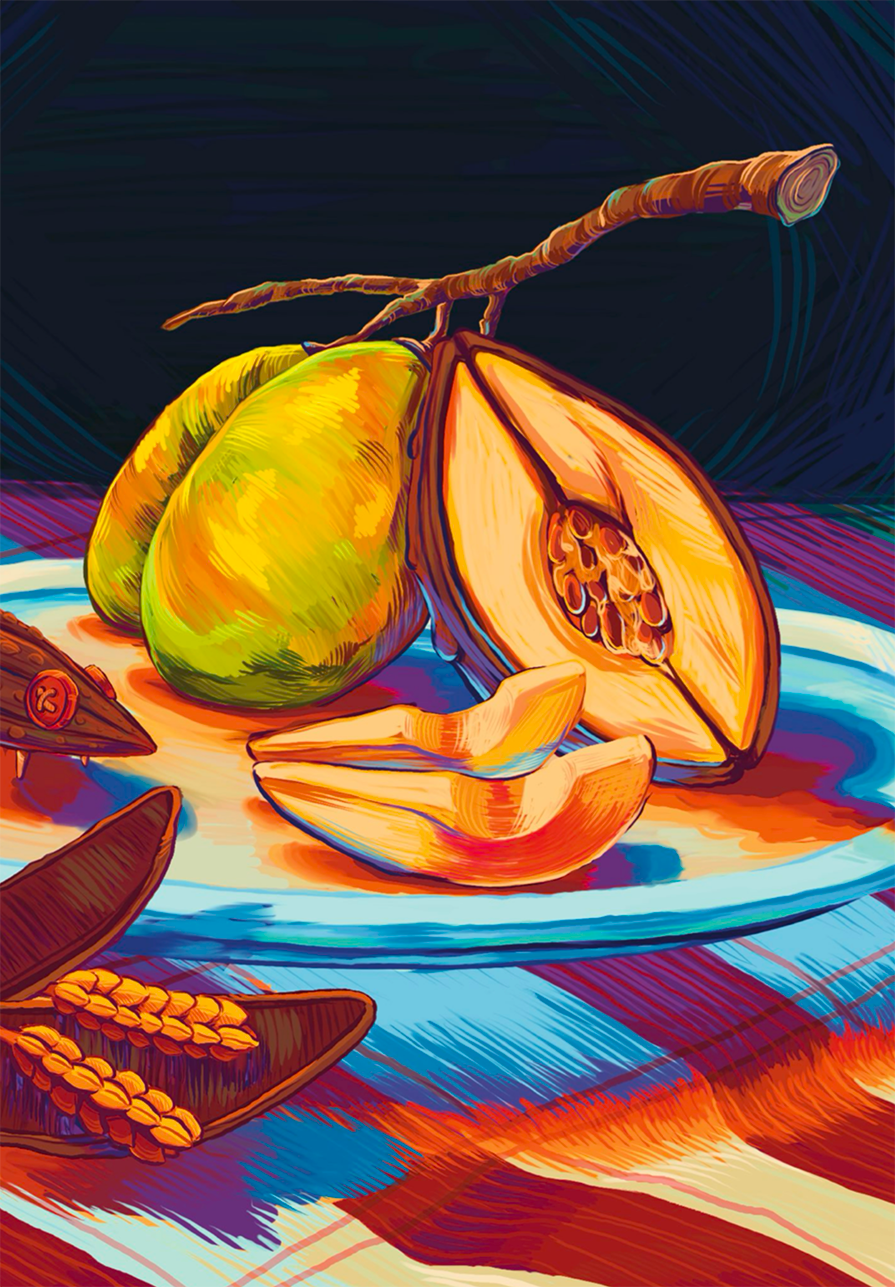 Illustration of a fictional fruit