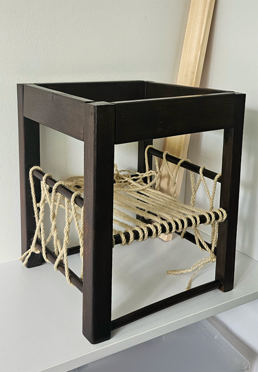 A small Table, that we build from a chair